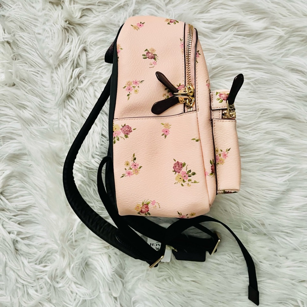 Coach Disney Minnie Mouse Vintage Pink Floral Charlie Mini Backpack Purse F29354 - Picture 2 of 10